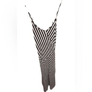 Monteau Black and White Striped Maxi Dress